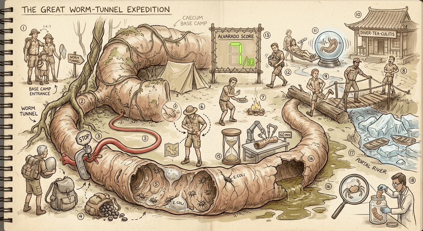 Sketchy memory palace for Acute Appendicitis